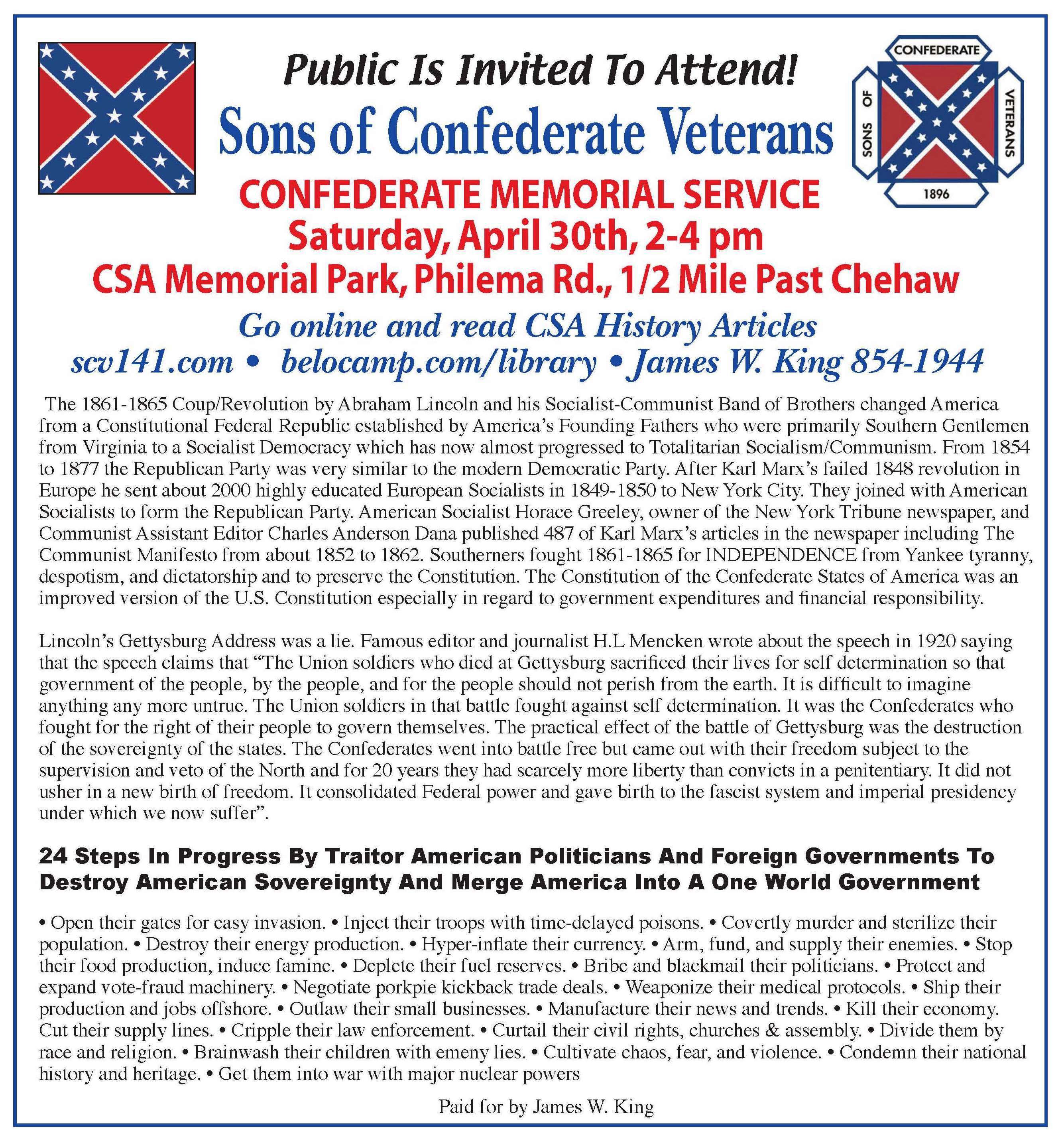 Confederate Memorial Service 2022 Georgia, SCV 4-27